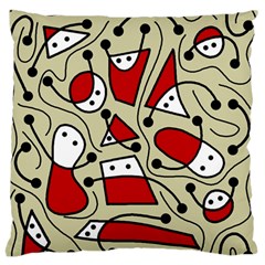 Playful Abstraction Large Flano Cushion Case (one Side) by Valentinaart