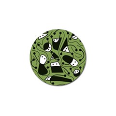 Playful Abstract Art - Green Golf Ball Marker by Valentinaart