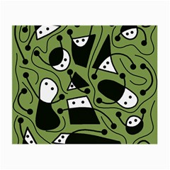 Playful Abstract Art - Green Small Glasses Cloth by Valentinaart