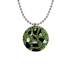 Playful Abstract Art - Green Button Necklaces