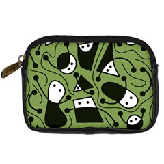 Playful Abstract Art - Green Digital Camera Cases by Valentinaart