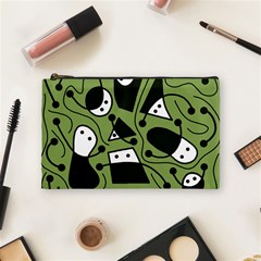 Playful Abstract Art - Green Cosmetic Bag (medium)  by Valentinaart