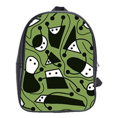 Playful Abstract Art - Green School Bags (xl)  by Valentinaart