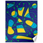 Playful abstract art - blue and yellow Canvas 12  x 16   11.86 x15.41  Canvas - 1