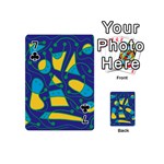 Playful abstract art - blue and yellow Playing Cards 54 (Mini)  Front - Club7