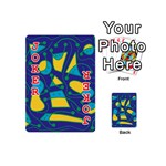 Playful abstract art - blue and yellow Playing Cards 54 (Mini)  Front - Joker2