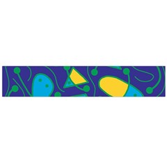 Playful Abstract Art - Blue And Yellow Flano Scarf (large)