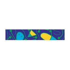 Playful Abstract Art - Blue And Yellow Flano Scarf (mini) by Valentinaart