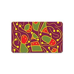 Playful Decorative Abstract Art Magnet (name Card) by Valentinaart