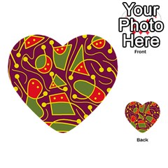 Playful Decorative Abstract Art Multi-purpose Cards (heart)  by Valentinaart