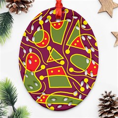 Playful Decorative Abstract Art Ornament (oval Filigree) 