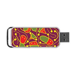 Playful Decorative Abstract Art Portable Usb Flash (two Sides) by Valentinaart