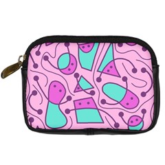 Playful Abstract Art - Pink Digital Camera Cases by Valentinaart