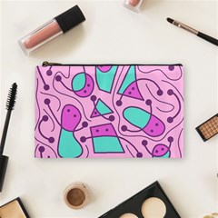 Playful Abstract Art - Pink Cosmetic Bag (medium)  by Valentinaart