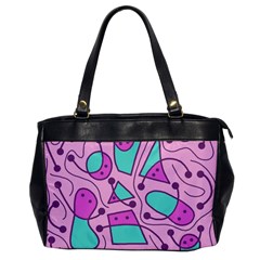 Playful Abstract Art - Pink Office Handbags by Valentinaart