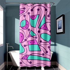 Playful Abstract Art - Pink Shower Curtain 36  X 72  (stall)  by Valentinaart