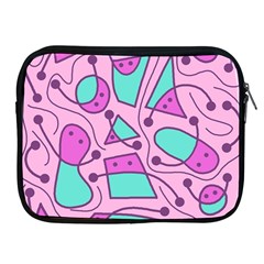 Playful Abstract Art - Pink Apple Ipad 2/3/4 Zipper Cases by Valentinaart