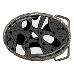 Playful Abstract Art - Gray Belt Buckles