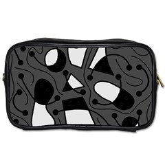 Playful Abstract Art - Gray Toiletries Bags by Valentinaart