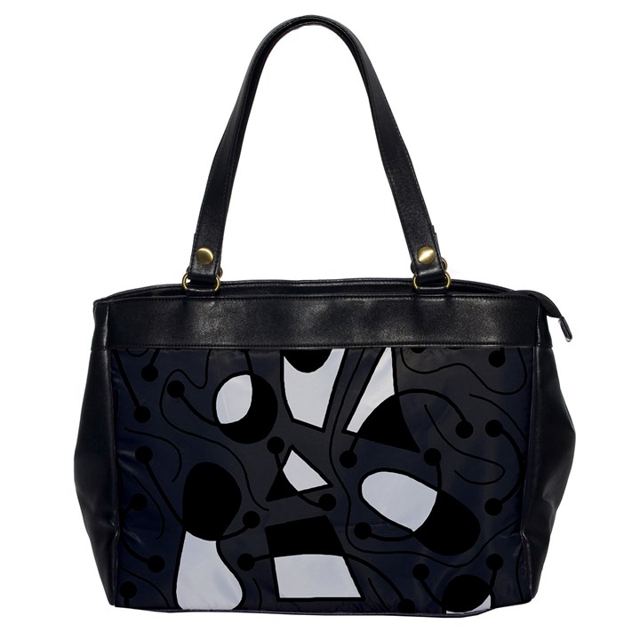 Playful abstract art - gray Office Handbags