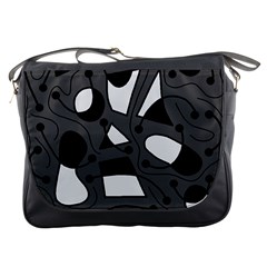 Playful Abstract Art - Gray Messenger Bags by Valentinaart