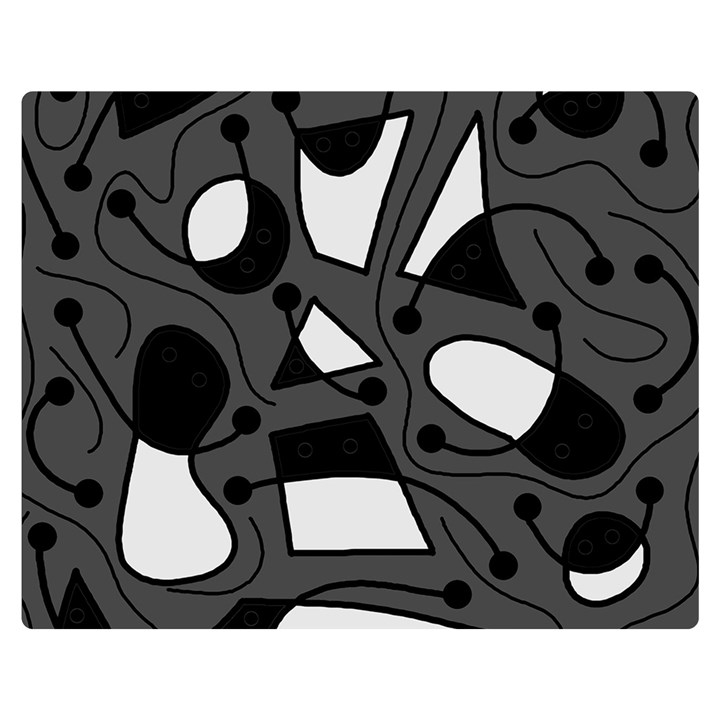 Playful abstract art - gray Double Sided Flano Blanket (Medium) 