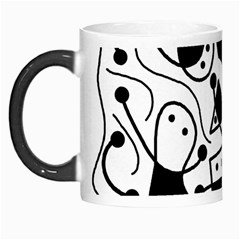 Playful Abstract Art - White And Black Morph Mugs by Valentinaart