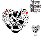 Playful abstract art - white and black Playing Cards 54 (Heart)  Front - Heart4