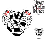 Playful abstract art - white and black Playing Cards 54 (Heart)  Front - Heart10