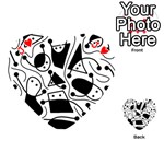 Playful abstract art - white and black Playing Cards 54 (Heart)  Front - HeartJ