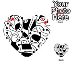 Playful abstract art - white and black Playing Cards 54 (Heart)  Front - Diamond7