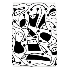 Playful Abstract Art - White And Black Flap Covers (l)  by Valentinaart