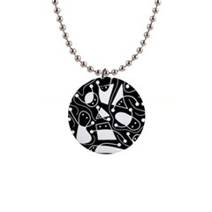 Playful Abstract Art - Black And White Button Necklaces by Valentinaart