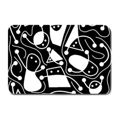 Playful Abstract Art - Black And White Plate Mats by Valentinaart