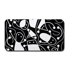 Playful Abstract Art - Black And White Medium Bar Mats by Valentinaart