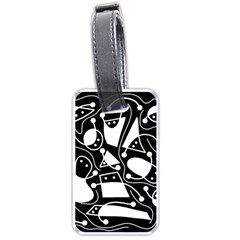 Playful Abstract Art - Black And White Luggage Tags (one Side) 