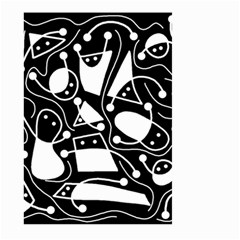 Playful Abstract Art - Black And White Large Garden Flag (two Sides) by Valentinaart