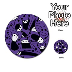 Playful Abstract Art - Purple Multi-purpose Cards (round)  by Valentinaart