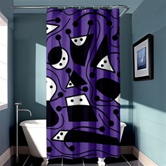 Playful Abstract Art - Purple Shower Curtain 36  X 72  (stall)  by Valentinaart