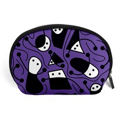 Playful Abstract Art - Purple Accessory Pouches (large)  by Valentinaart