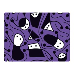 Playful Abstract Art - Purple Double Sided Flano Blanket (mini)  by Valentinaart