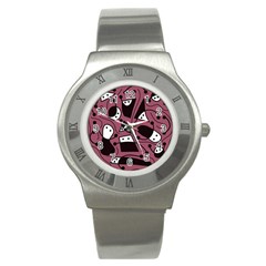 Playful Abstraction Stainless Steel Watch by Valentinaart