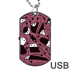 Playful Abstraction Dog Tag Usb Flash (one Side) by Valentinaart