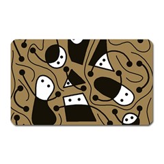 Playful Abstract Art - Brown Magnet (rectangular) by Valentinaart