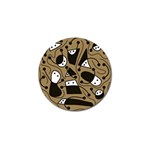 Playful abstract art - Brown Golf Ball Marker (4 pack) Front