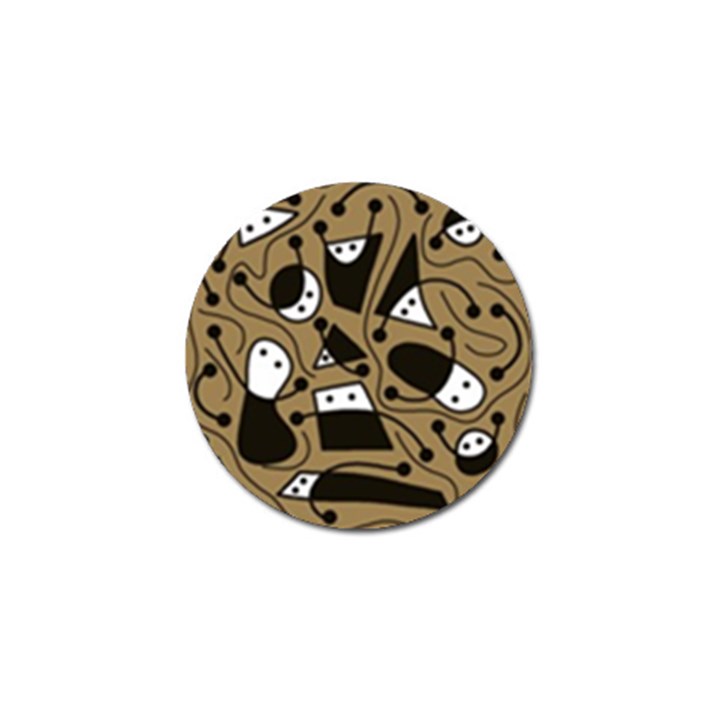 Playful abstract art - Brown Golf Ball Marker (4 pack)