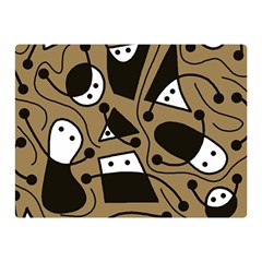 Playful Abstract Art - Brown Double Sided Flano Blanket (mini)  by Valentinaart