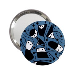 Playful Abstract Art - Blue 2 25  Handbag Mirrors by Valentinaart