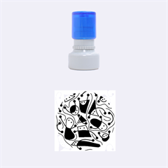 Playful Abstract Art - Blue Rubber Round Stamps (small) by Valentinaart