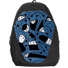 Playful Abstract Art - Blue Backpack Bag by Valentinaart